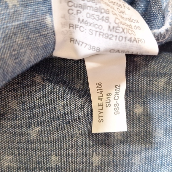 Crewcuts by J.Crew Girls' Peekaboo-Shoulder Top in Chambray Stars - Picture 10 of 14